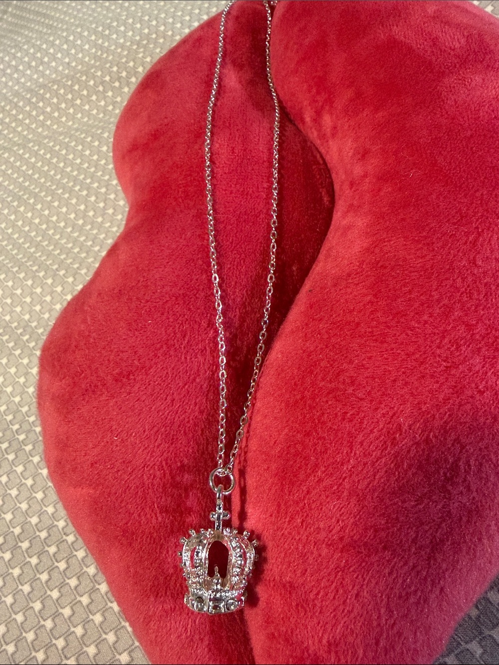 Silver Crown Pendant Necklace - Women's Jewelry